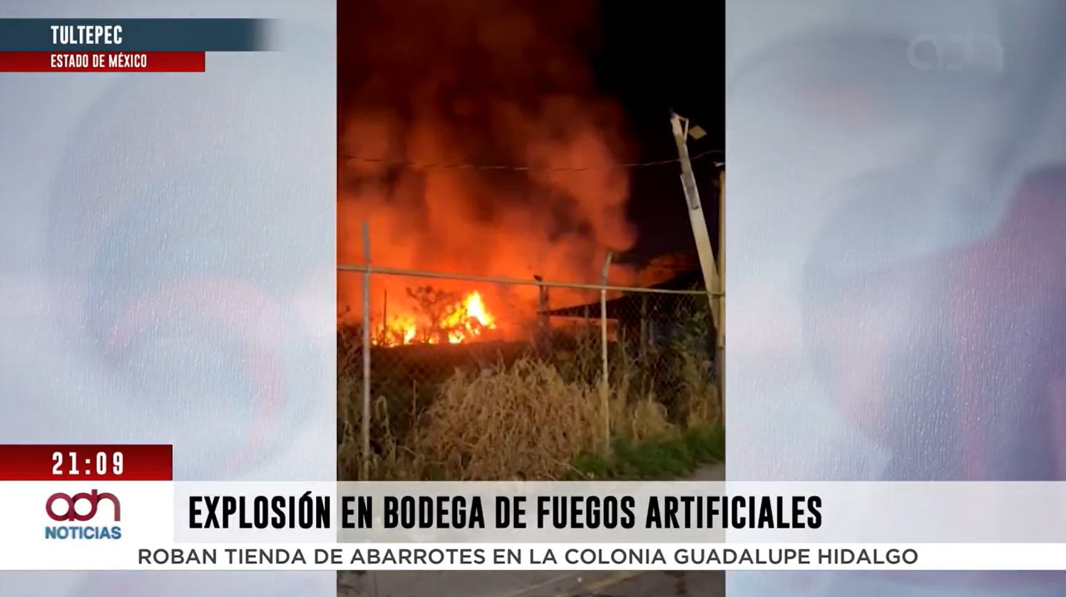 Se registró explosión en bodega de fuegos artificiales en Tultepec