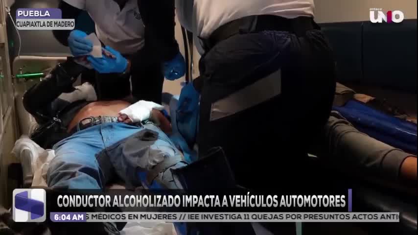 Cuatro lesionados tras choque provocado presuntamente por conductor ebrio en Cuapiaxtla