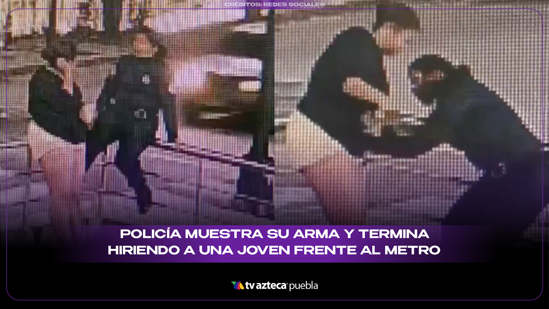 Policía se distrae y termina hiriendo a una joven frente al metro