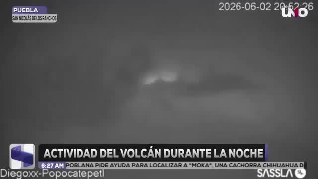 Captan explosión de fragmentos del volcán Popocatépetl