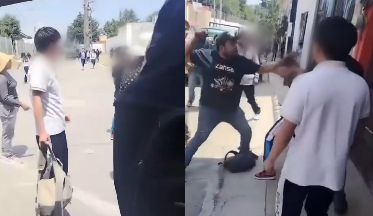 VIDEO: Así fue como padre de familia GOLPEA A ESTUDIANTE de bachillerato en Amozoc