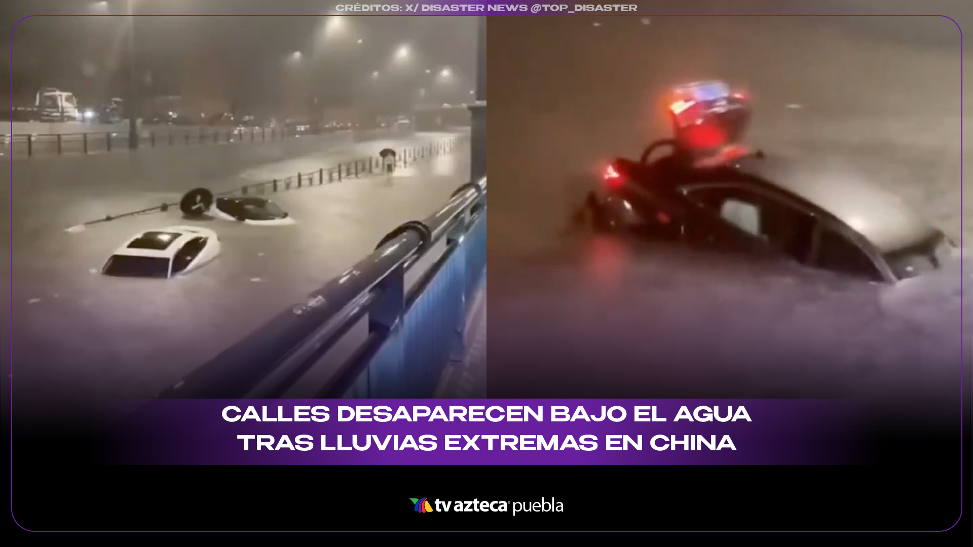 Calles desaparecen bajo el agua tras lluvias extremas en China