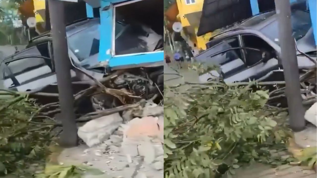 VIDEO: Camioneta termina incrustada en vivienda tras fuerte choque en Hidalgo; hay tres lesionados