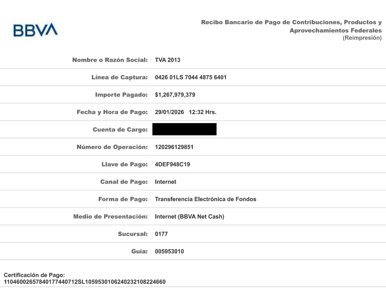 Recibo ampliado