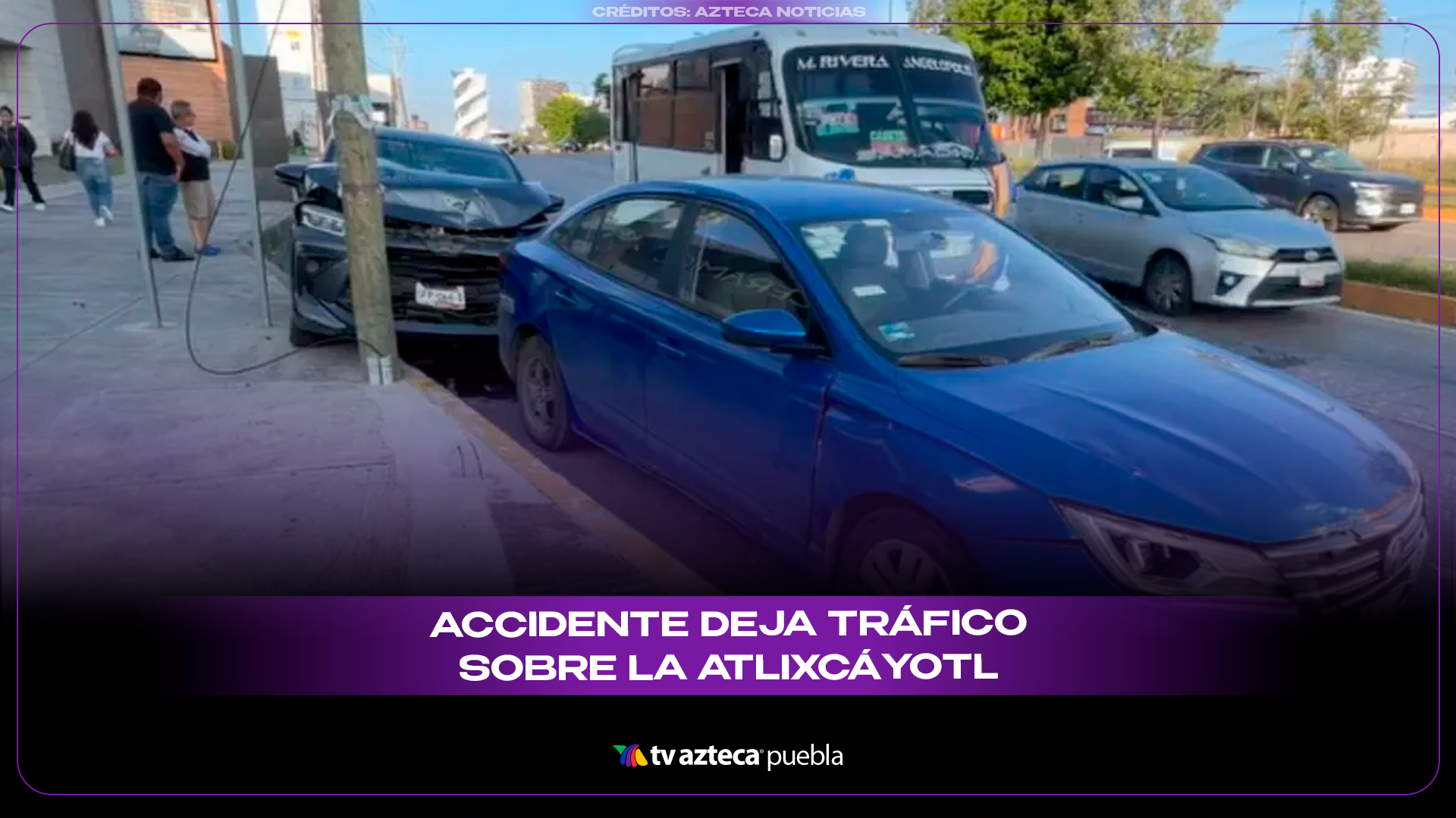 Accidente en Vía Atlixcáyotl provoca caos vial rumbo a Angelópolis en Puebla