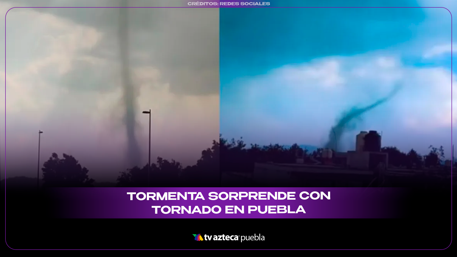 Tormenta con granizada y posible tornado desata caos en Puebla.