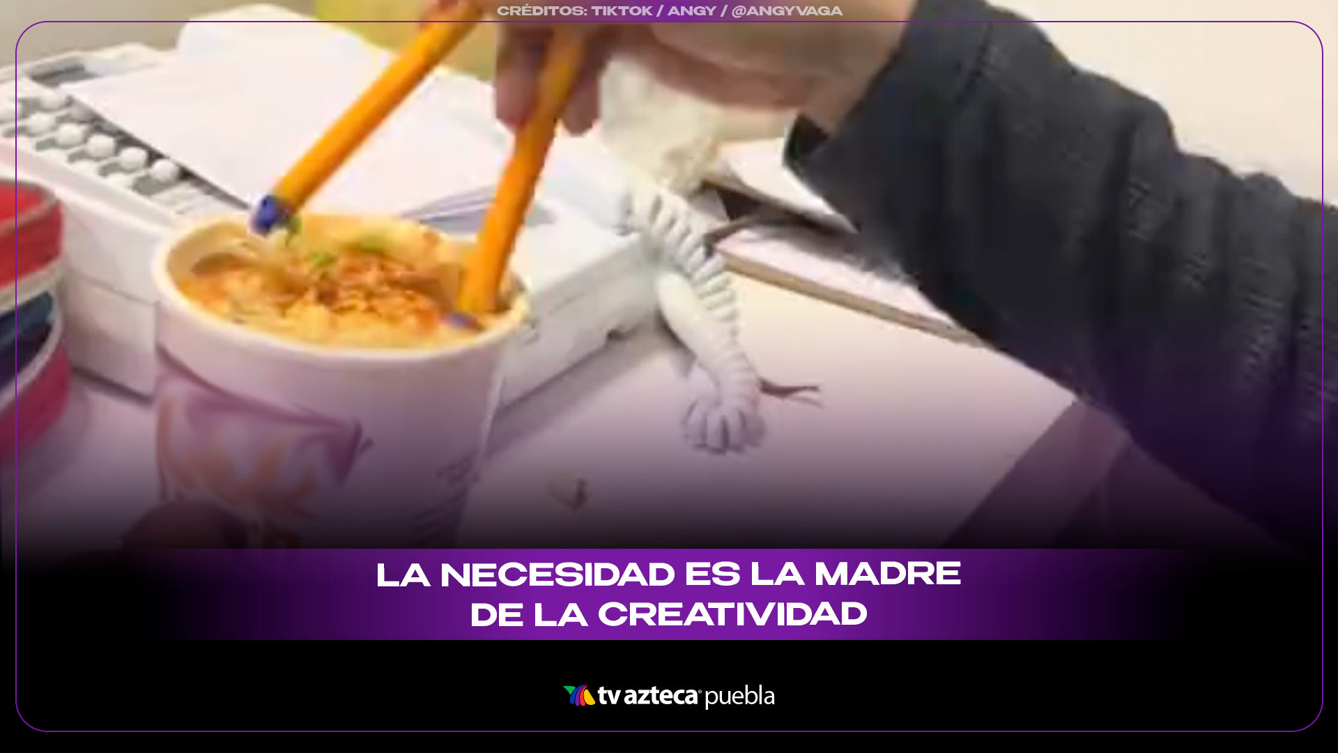 Trabajador se vuelve viral por ingeniosa forma de comer sopa instantánea sin cubiertos.