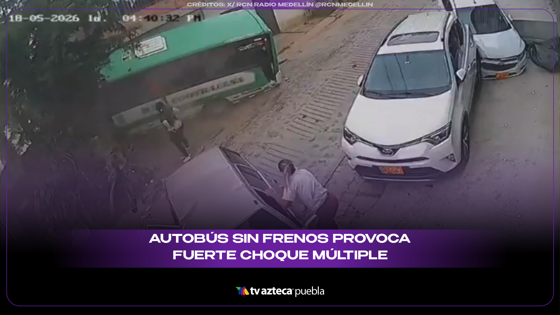 Autobús sin frenos provoca fuerte choque múltiple en Colombia
