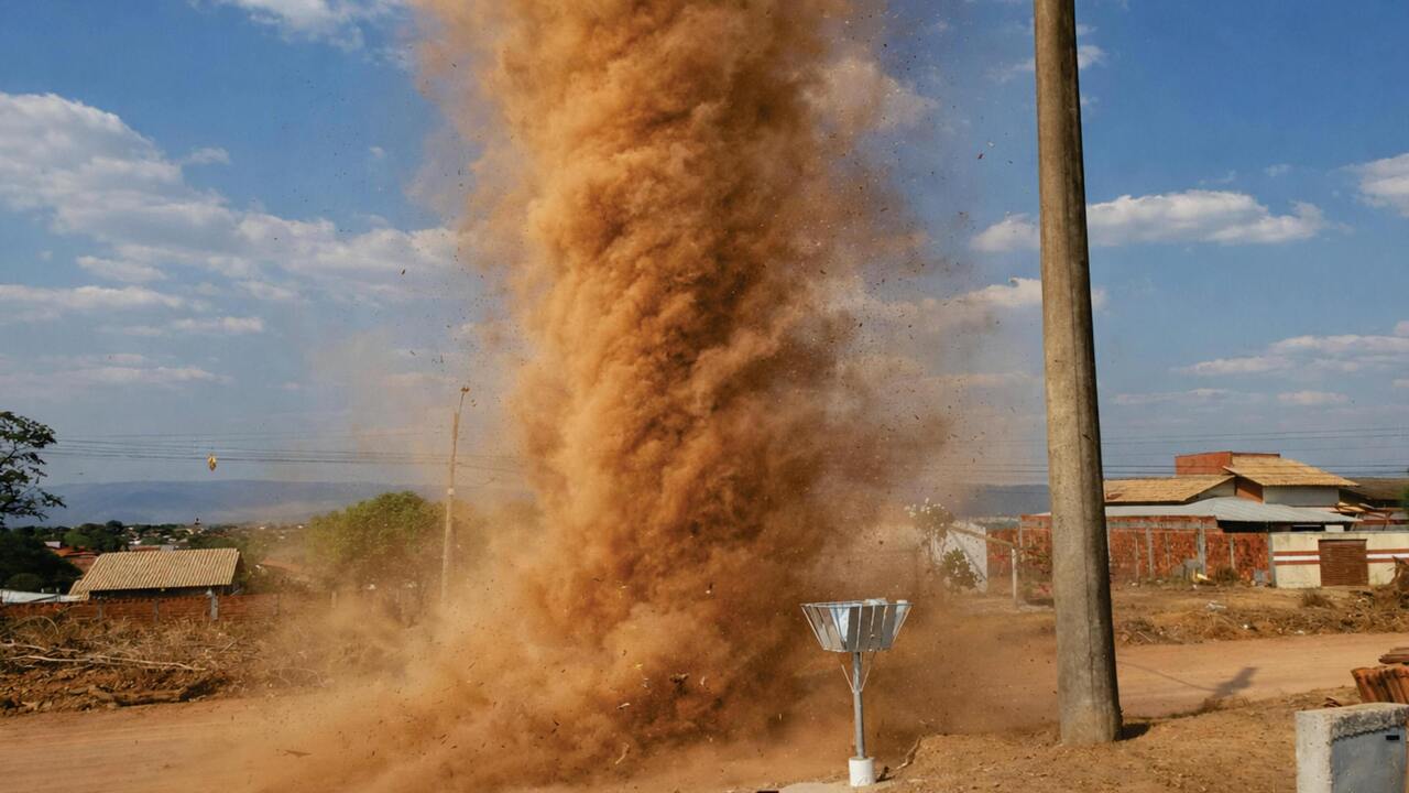 Captan impresionante torbellino en Cuacnopalan, Puebla antes de tormenta (VIDEO)