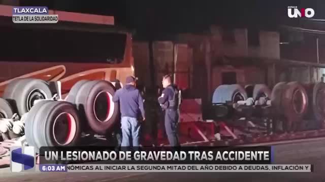 Aparatoso percance en la carretera Apizaco-Tlaxco