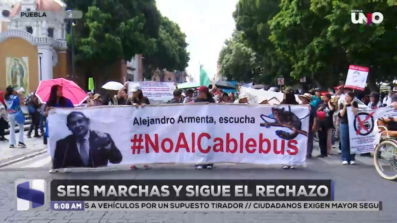 Ya son SEIS marchas contra el cablebús. El RECHAZO al proyecto de Alejandro Armenta crece