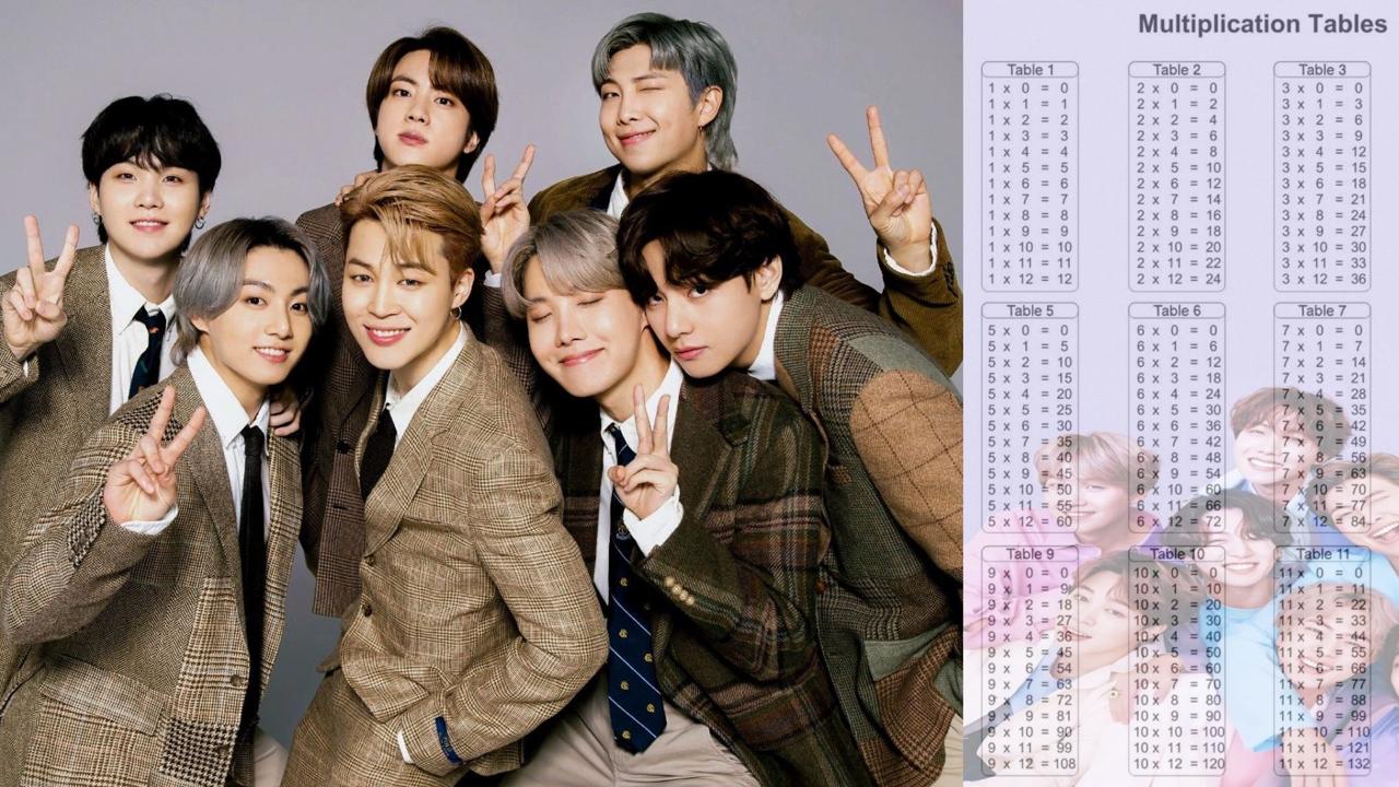 BTS: Tablas de multiplicar con los mejores diseños para todas las las armys