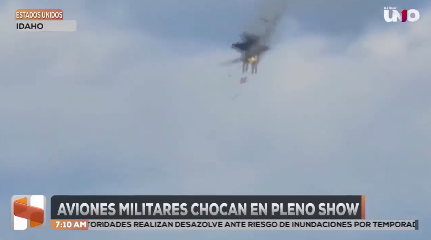 Aviones militares chocan en pleno show aéreo en Idaho