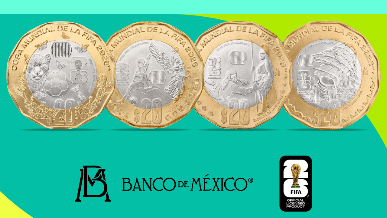 Los reversos de las monedas conmemorativas de Mundial 2026 con valor de