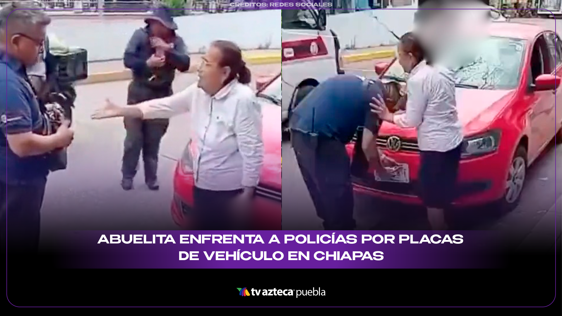 Abuelita protagoniza discusión con policías durante revisión vehicular