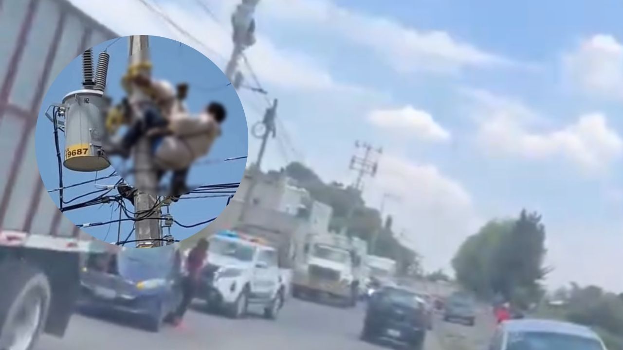 VIDEO: Trabajador resulta lesionado tras sufrir una descarga eléctrica en Tlaxcala hoy martes