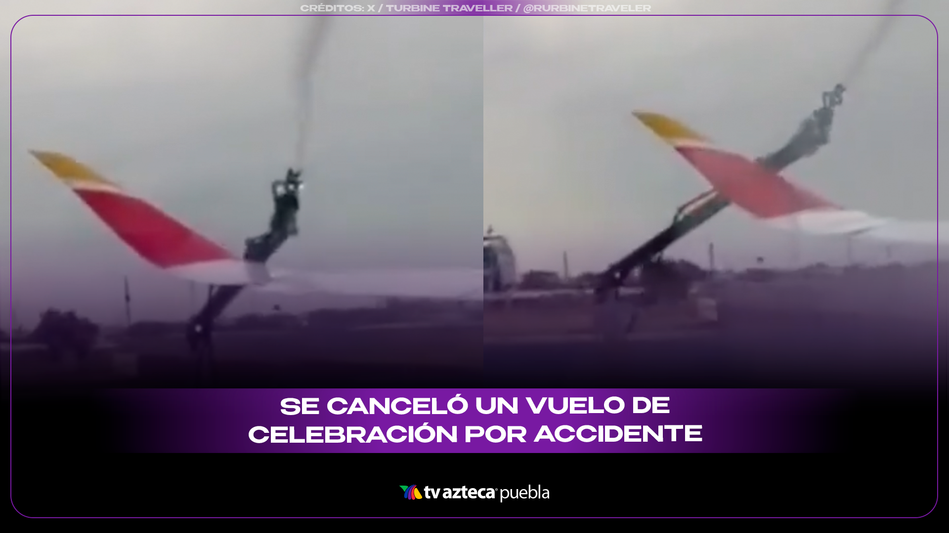 Vuelo fue suspendido luego de que una manguera rozara el ala del avión durante una ceremonia previa al despegue