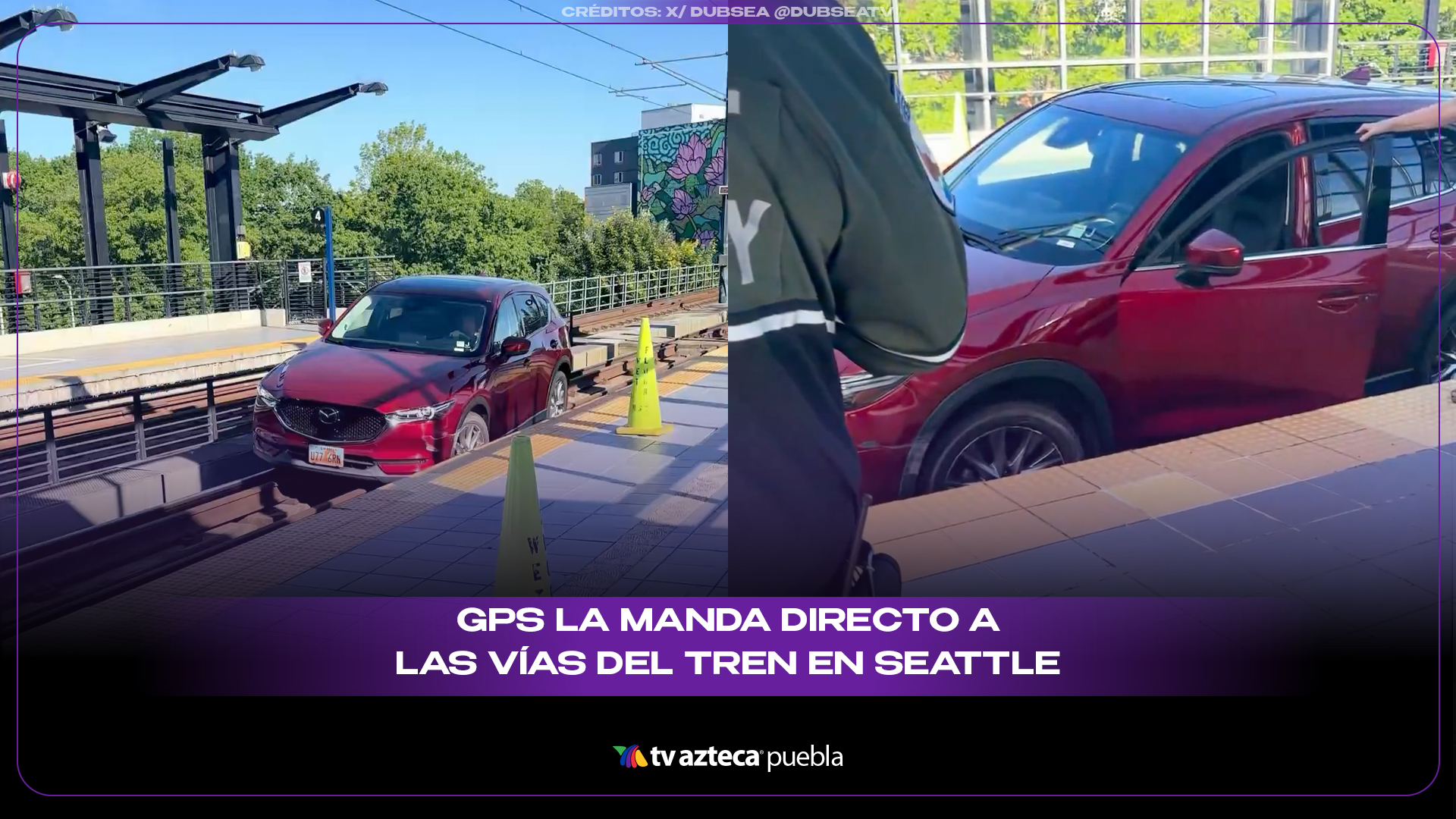 GPS la manda directo a las vías del tren en Seattle