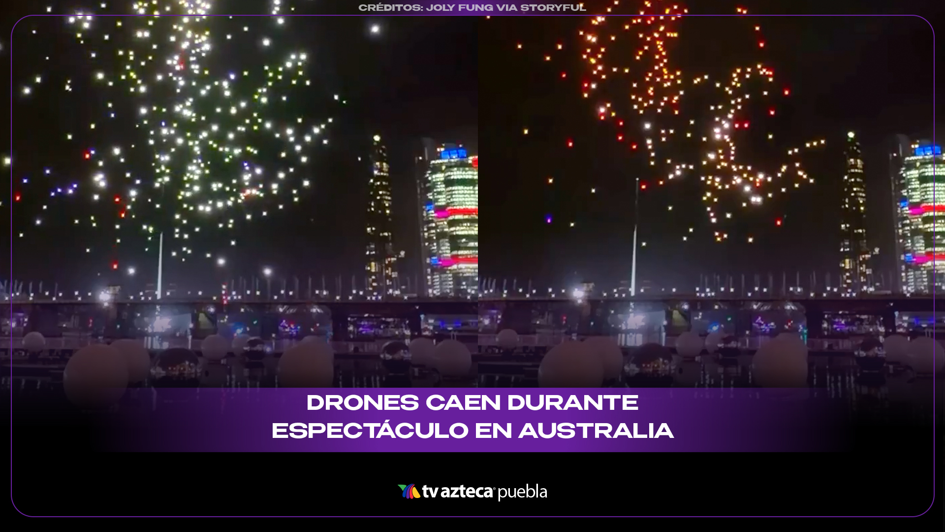 Lluvia de drones sorprende en pleno show en Australia