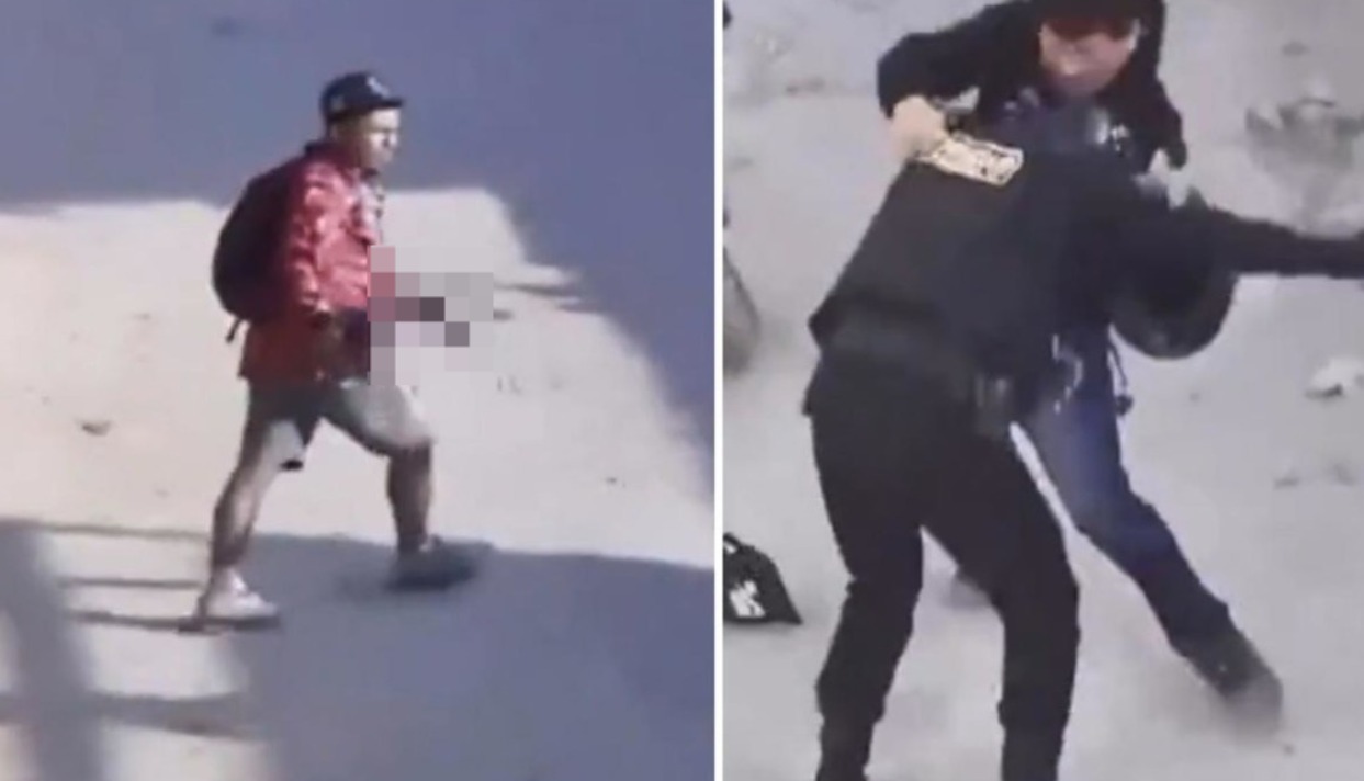 Durante revisión, sujetos desarman a oficiales en Avenida México VIDEO