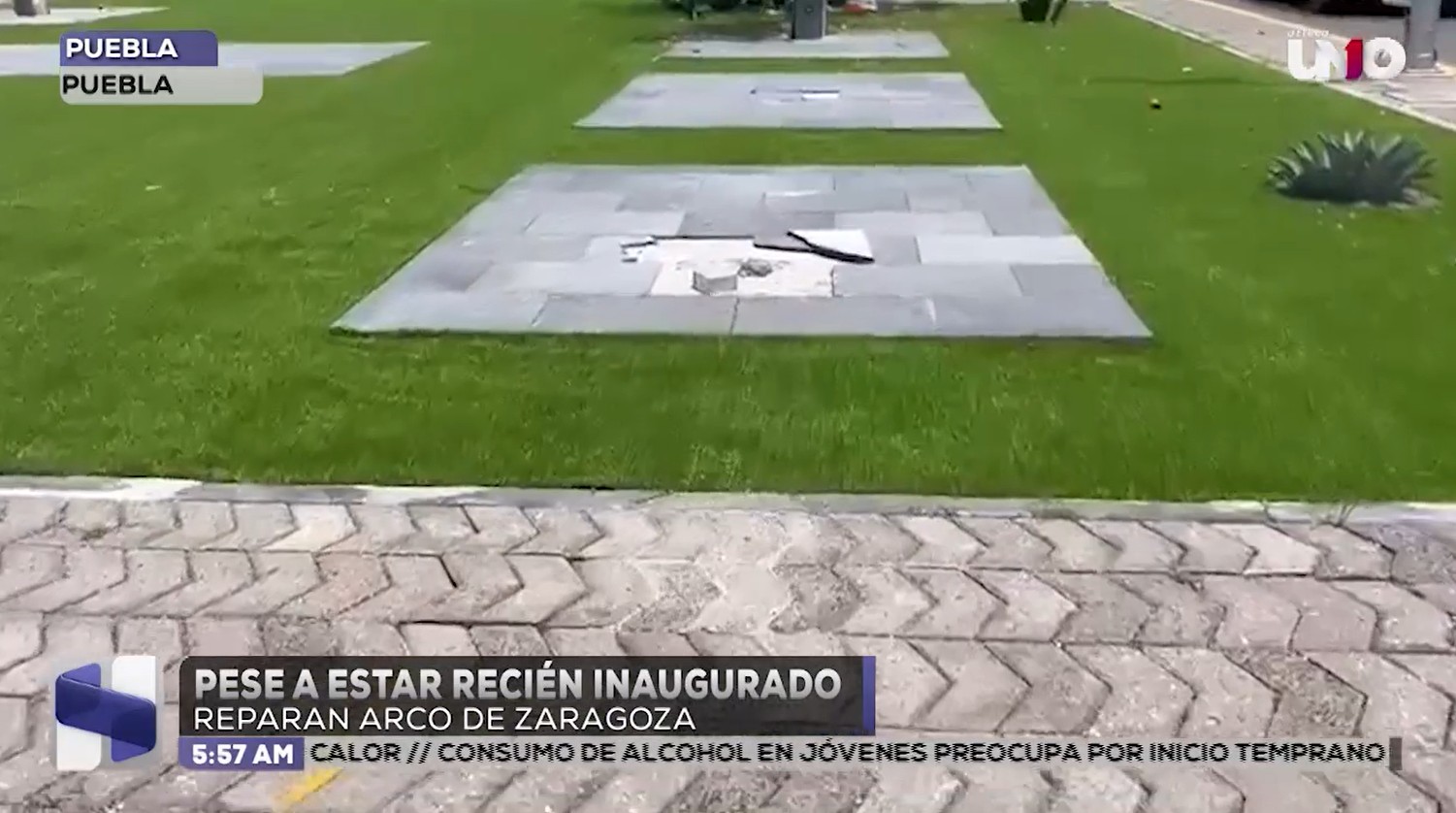 Pese a estar recién inaugurado, reparan arco de la calzada Zaragoza