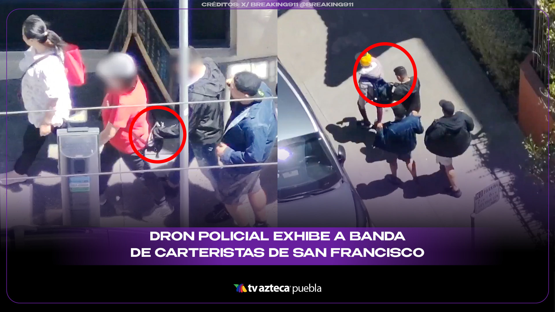Dron policial exhibe a banda de carteristas en barrio chino de San Francisco