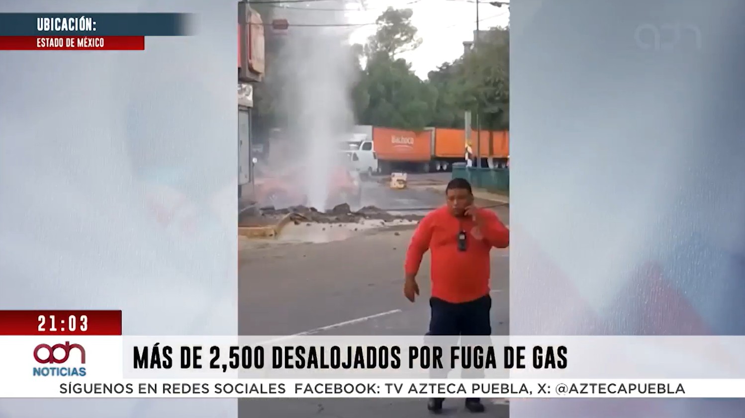 Más de 2,500 personas fueron desalojadas por fuga de gas en 