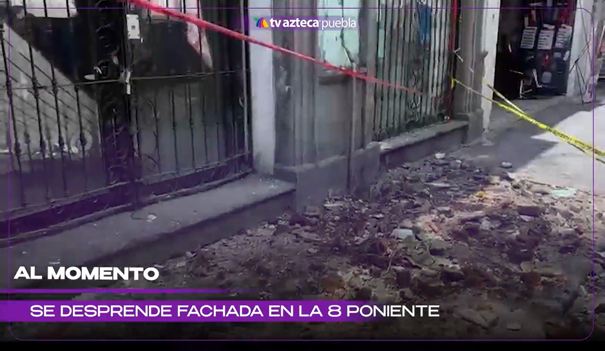 VIDEO: ¡Tome sus precauciones! Fachada de casona se desprend