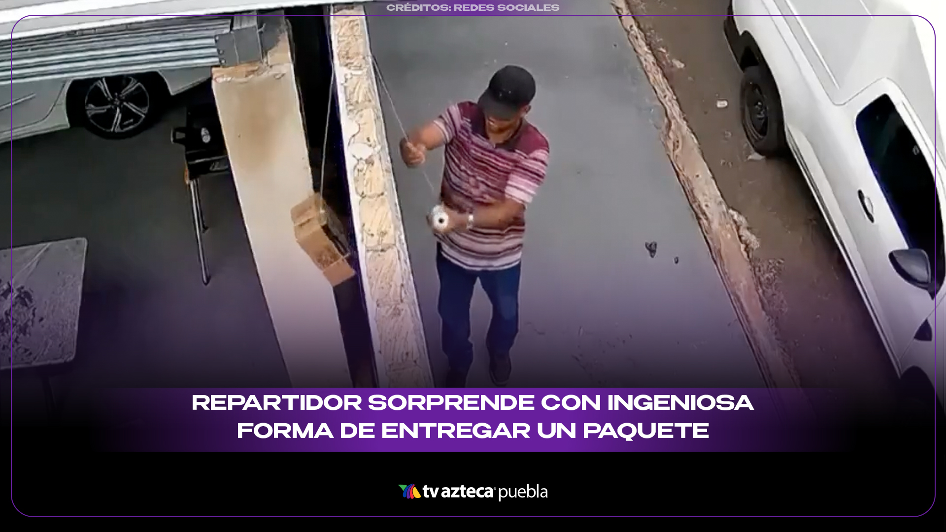 Repartidor sorprende con ingeniosa forma de entregar un paquete sin dañarlo