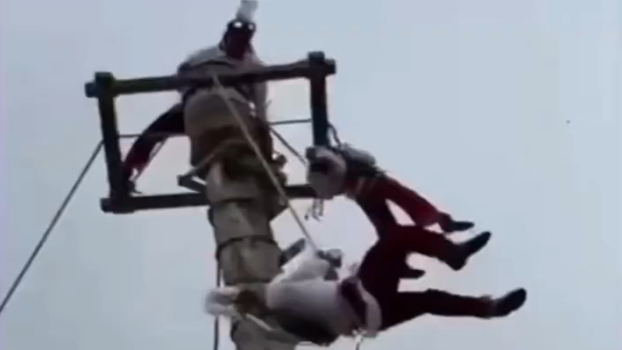 VIDEO: Volador de Cuetzalan vive momentos de terror por fall