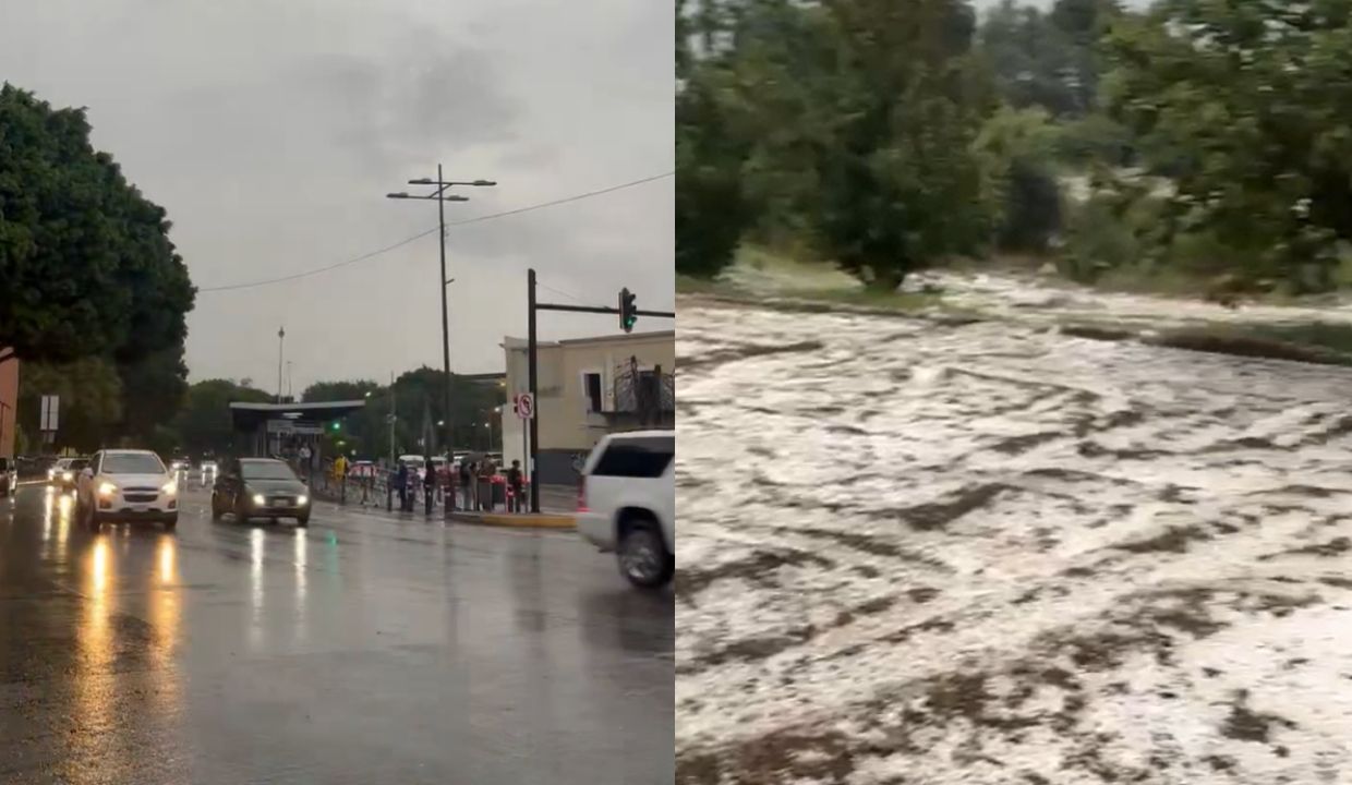 VIDEOS: Fuerte lluvia y granizada causa estragos en vialidades y campos de Puebla HOY