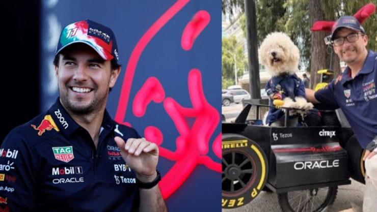 checo perez conoce a perrito fan