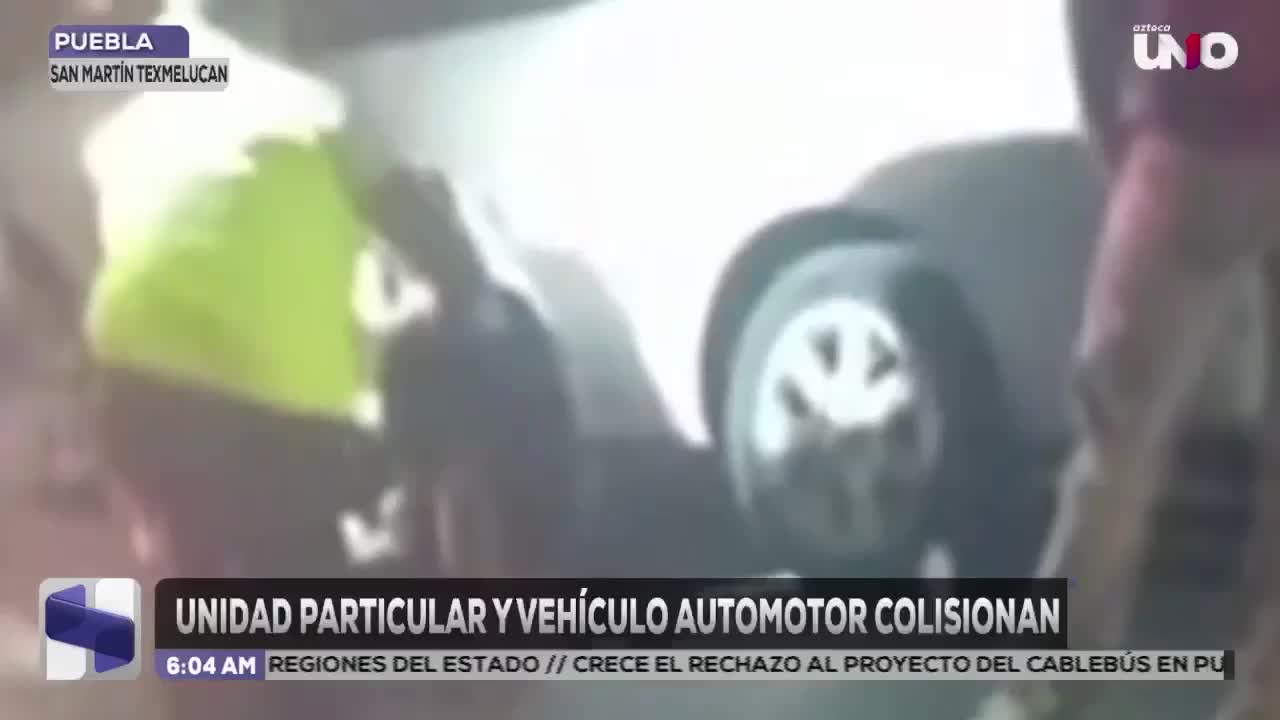 Unidad particular y vehículo automotor choca en Texmelucán