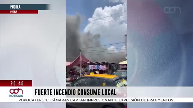 Incendio en inmediaciones del Mercado Independencia en Puebla provoca movilización de bomberos este miércoles