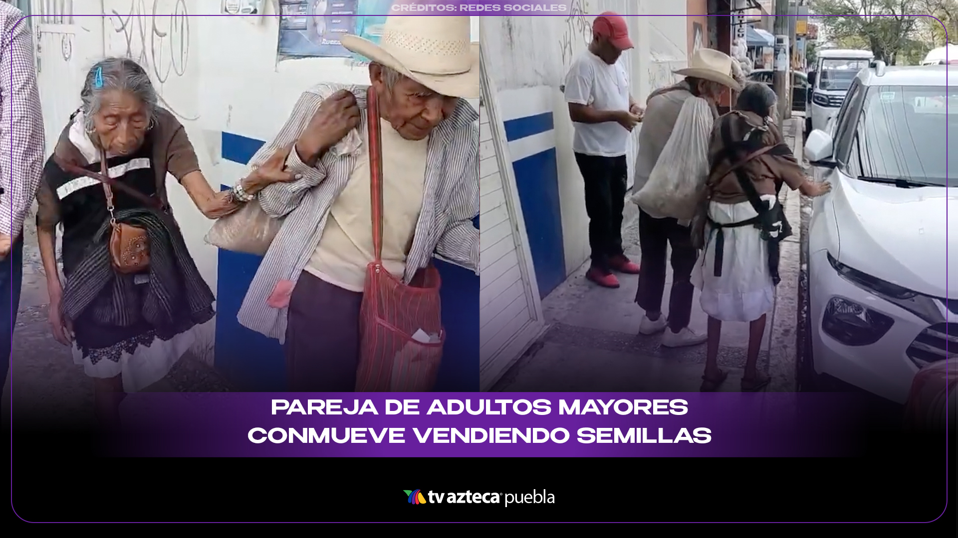 Pareja de adultos mayores conmueve al recorrer Chilpancingo vendiendo semillas