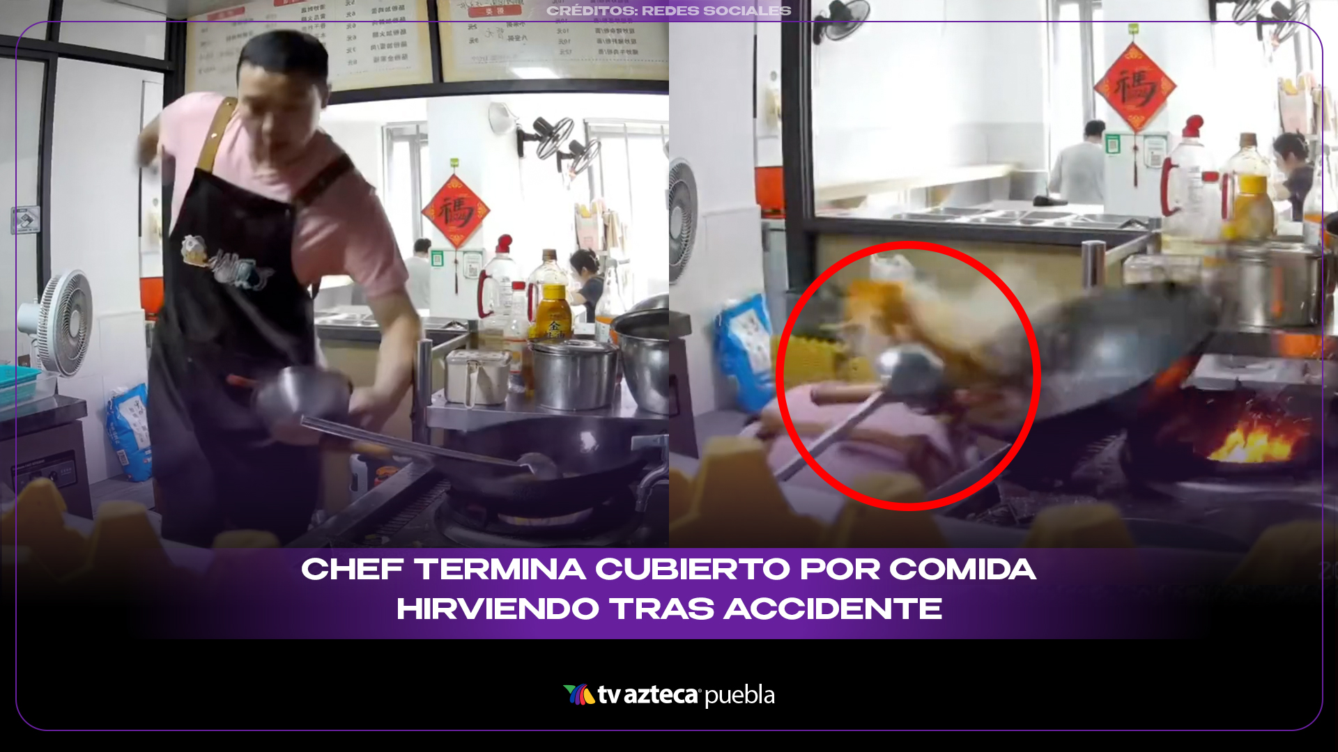 Chef termina cubierto por comida hirviendo tras ac